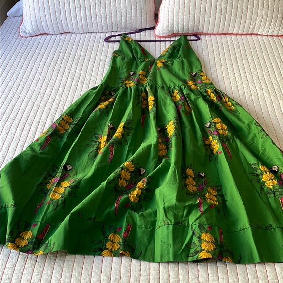 Farm RIO Floral Maracanã Green Dress S XL 100% cotton new - Picture 6 of 15